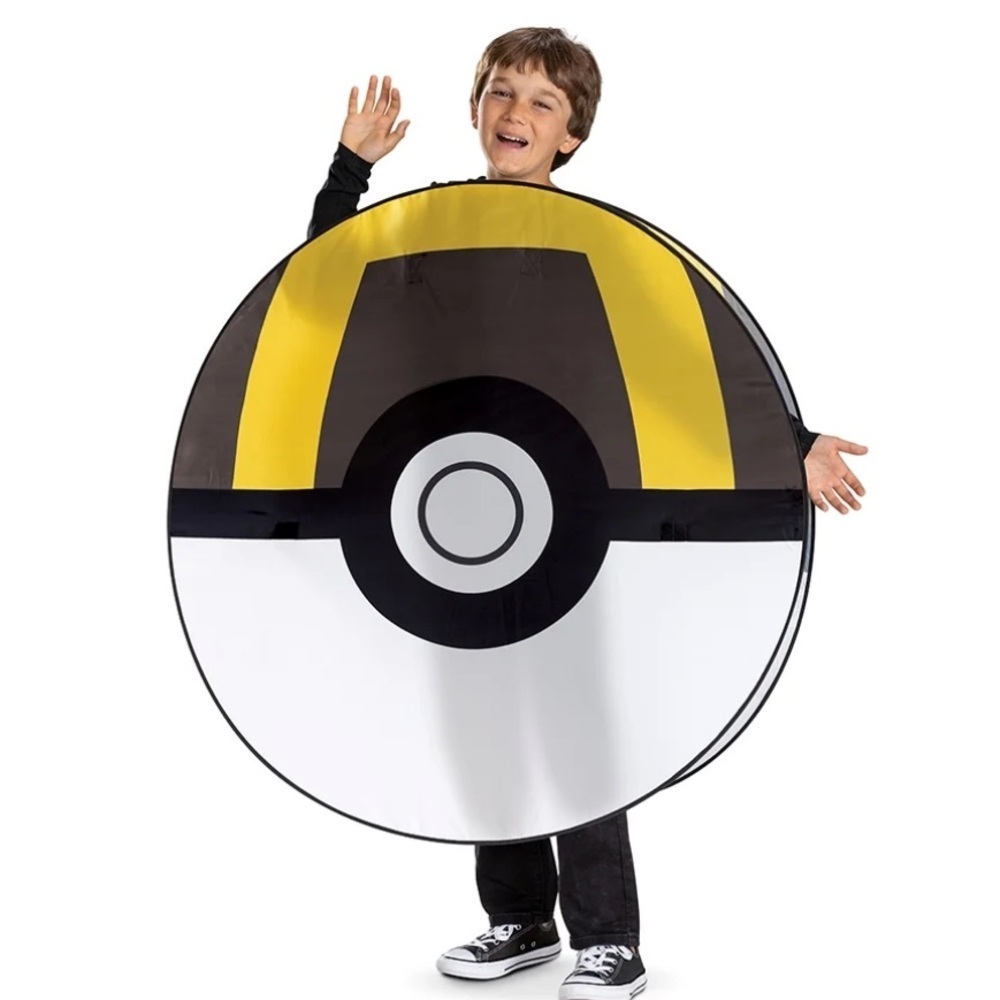 Pokémon Ultra Ball Pop Out Costume Ages 8+ Black White Yellow - Picture 5 of 16